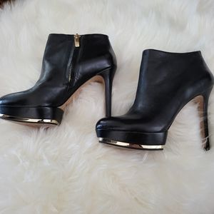 Vince Camuto Leather Stiletto Ankle Booties